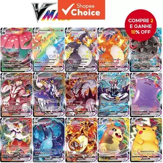 100 Pcs Cartões VMAX Cartas Brilhantes Jogo Batalha Carte Cartão Colecionável Sem Repetição em Oferta na Shopee