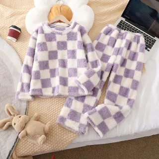 Meninas outono inverno venda quente Coral velo pijamas crianças flanela grosso quente roupas de casa médio grande crianç em Oferta na Shopee