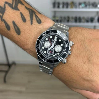Relógio Masculino Seiko com Calendário Duplo Quartzo Para Homens Com Caixa