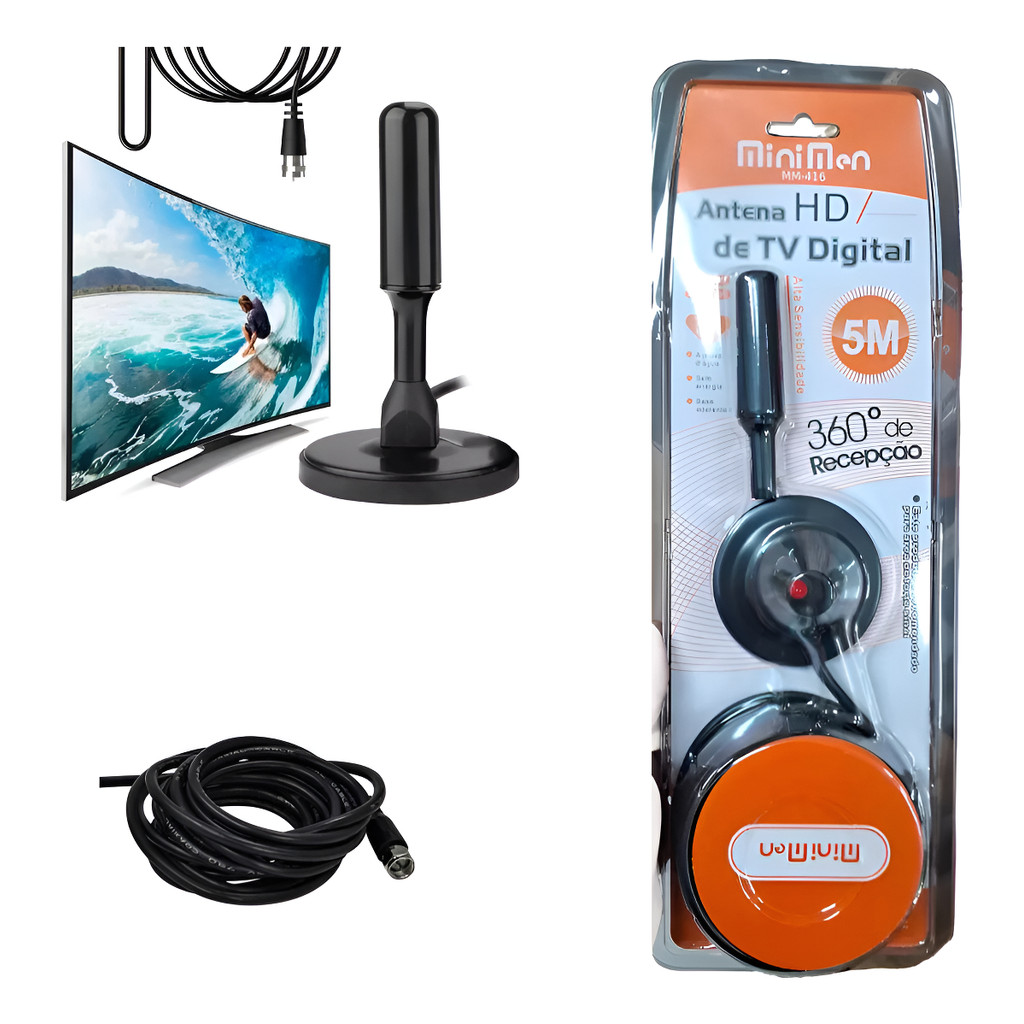 Antena Digital Interna Amplificada Smart Capturar Canais 5m | Shopee Brasil