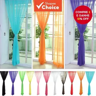 Painel De Cortina De Voile Transparente – Design Floral Colorido Doce , 100200 cm Para Uso Em Portas E Janelas em Oferta na Shopee