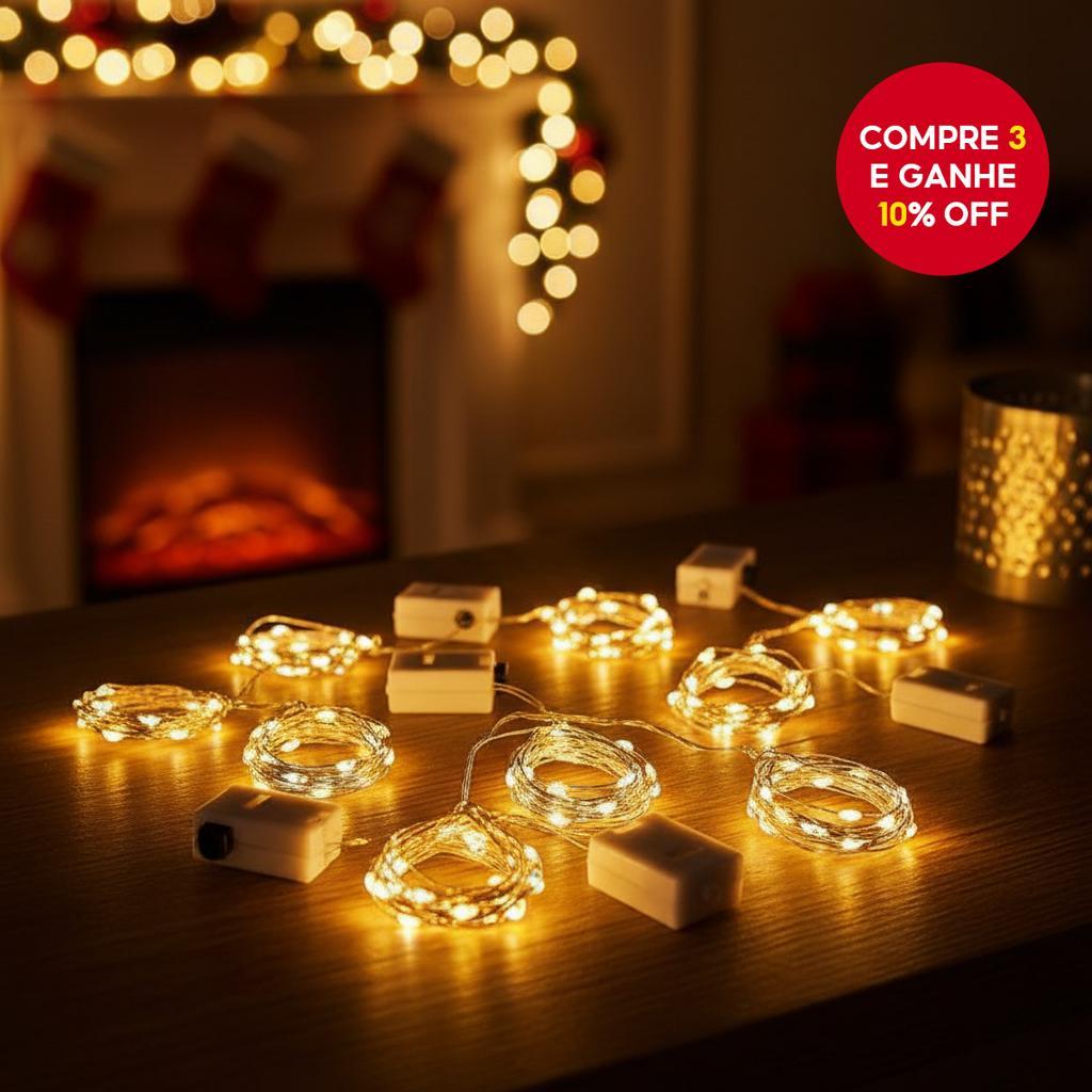 Cordão de Luzes de Fada Prata - 3M 30 LEDs, 3 Modos para Decoração de ...