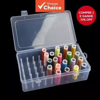 Caixa De Carretel De Linha De Plástico-Kit De Costura Doméstica De 42 Carretéis , Organizador De Mesa Transparente Multi em Oferta na Shopee