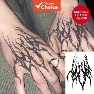 Adesivo Temporário Semi-Permanente à Prova d'Água Dura 2 Semanas para Designs de Mão e Dedo em Oferta na Shopee