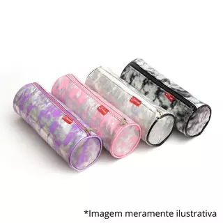 Estojo Feminino Manchas em Vinil 21x8CM em Oferta na Shopee