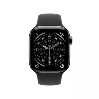 Apple Watch Series 11 GPS + Cellular - Caixa ardósia de titânio – 42 mm - Pulseira esportiva preta – M/G