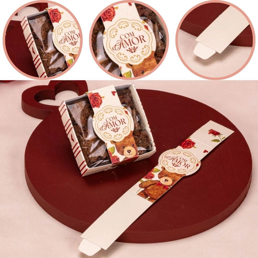 25 CAIXA P/ BROWNIE 6X6 5862 DOLCE AMORE ( NAMORADOS JANGO 2