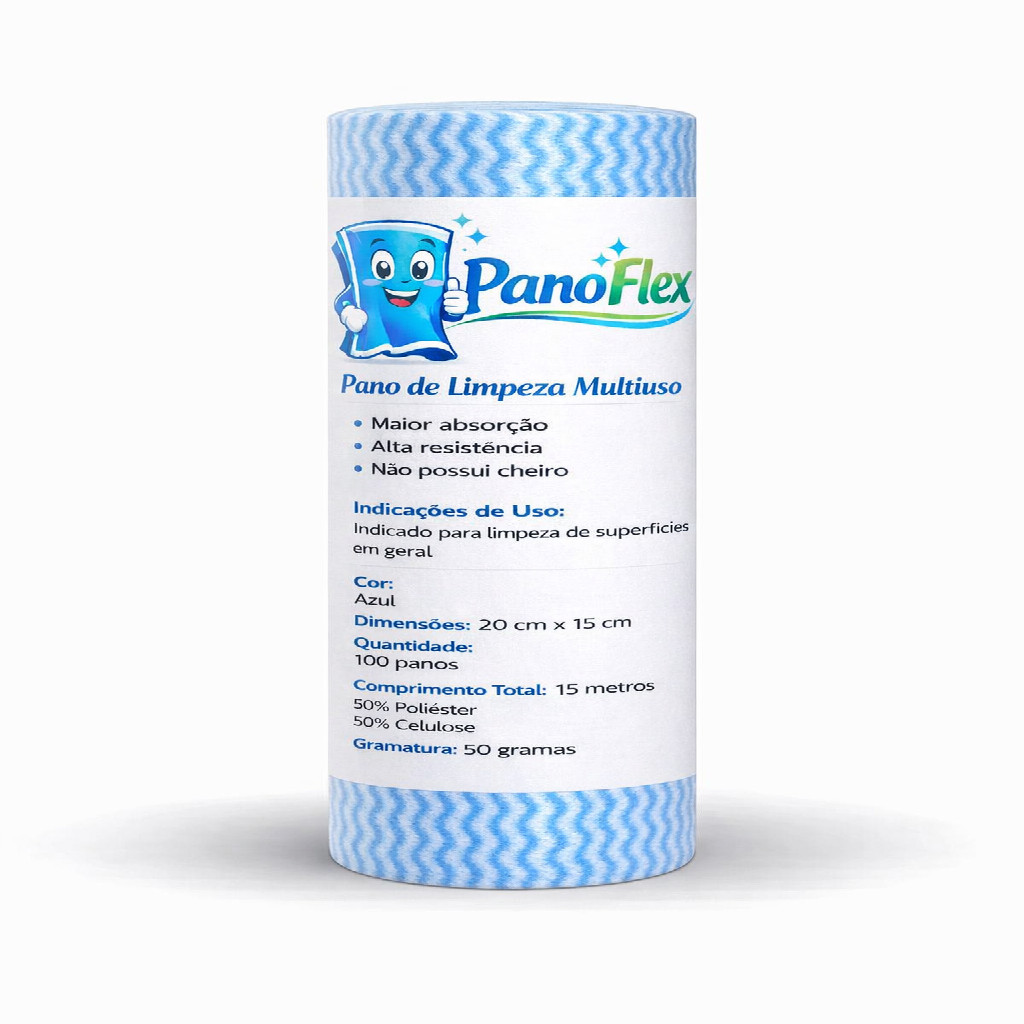 100 unidades Pano de Limpeza Azul PanoFlex 20x15cm Alta Absorção ...