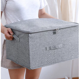 Caixa organizadora dobrável com Tampa em tecido Zíper Duplo em Oferta na Shopee