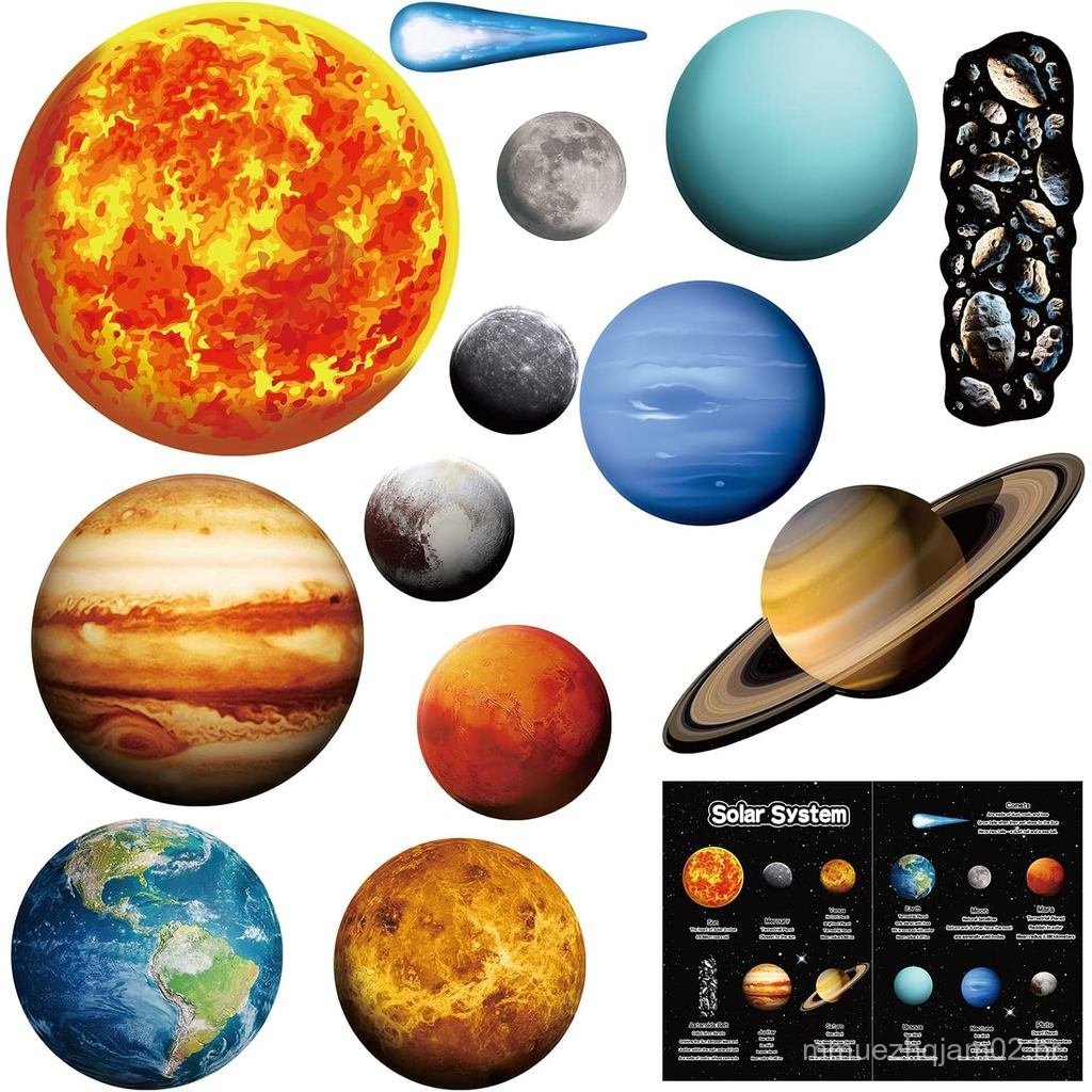 Crtiin 70 Pcs Giant Magnetic Solar System Planet Magnetic for Fridge ...