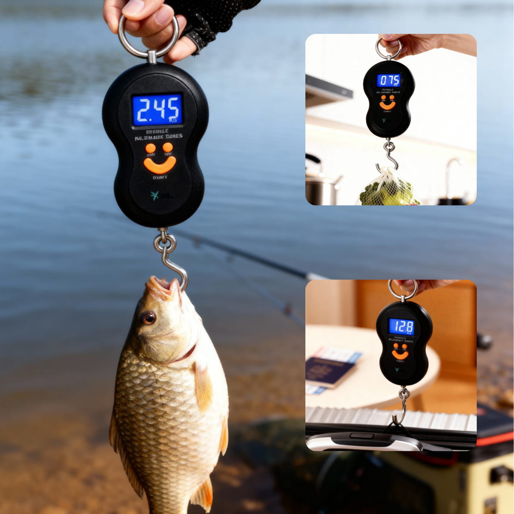 Balança Mala Digital Portátil Suspensa Mão Gancho 50 Kg / 12kg peixeira ...