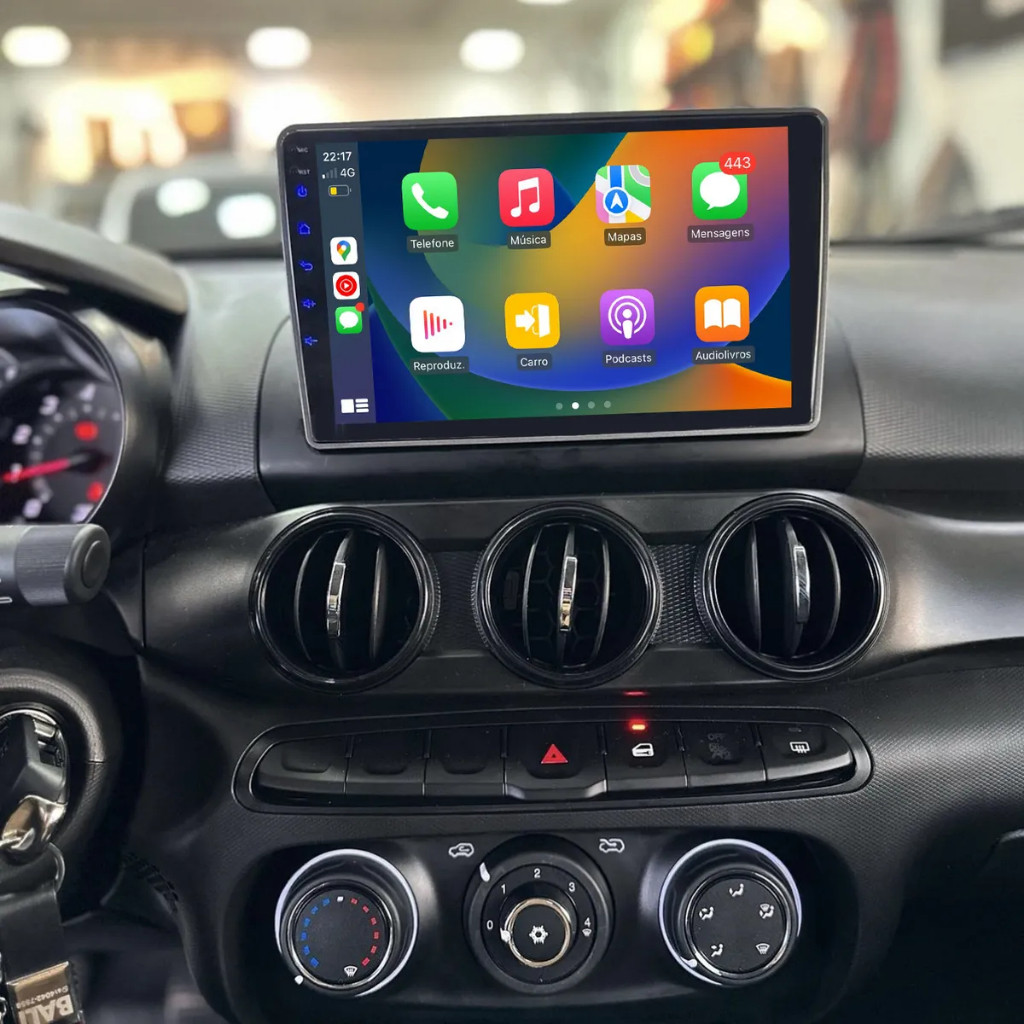 Kit Central Multimidia 64GB 9 Polegadas Android Carplay Wi-fi + Moldura ...