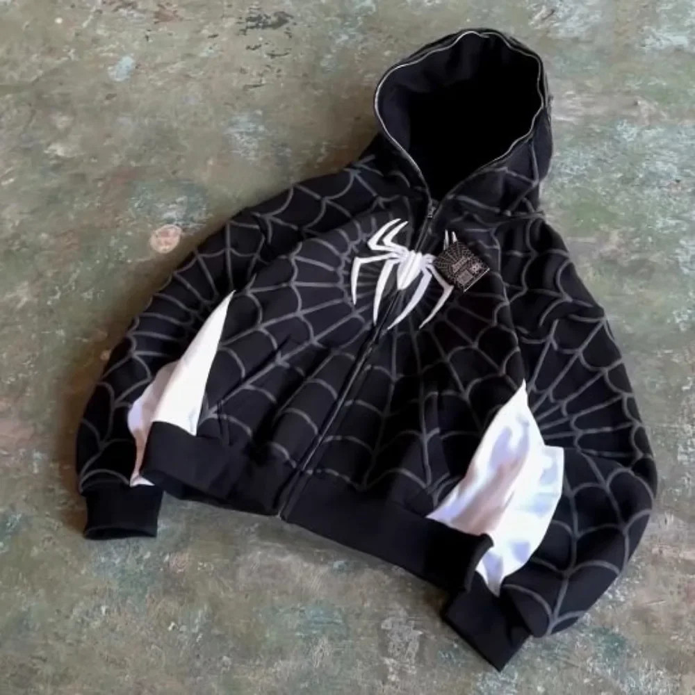 Y2k Retro América Aranha Espuma Impressão 3d Hoodies Moda