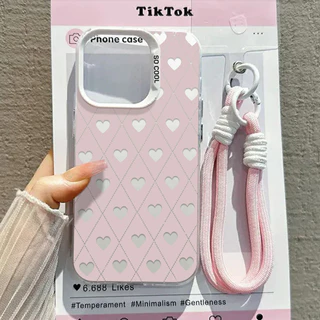 Capinha Para iPhone XR XS MAX 7 8 14 15 16 PLUS 11 12 13 14 15 16 17 PRO MAX À Prova de Choque Fosca Padrão de coração