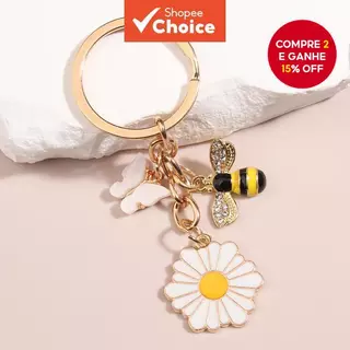 Flores Bonitas Chaveiro de Insetos Voadores com Abelha e Borboleta Jóias Feitas à Mão para Mulheres e Homens em Oferta na Shopee