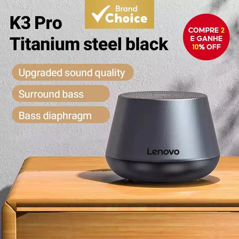 Lenovo K3 PRO Alto-Falante Bluetooth Sem Fio HIFI Efeito De Som Estéreo Portátil À Prova D'água