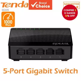 Tenda SG105 Mini Switch Gigabit de Mesa 5 Portas/Fast Ethernet Gigabit Encaminhamento Inteligente Interruptor de Mesa em Oferta na Shopee