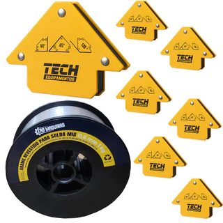 Kit Solda Arame MIG Sem Gás 0,8mm 1kg ERB + 7 Esquadro Magnético Multiângulos 12kg em Oferta na Shopee