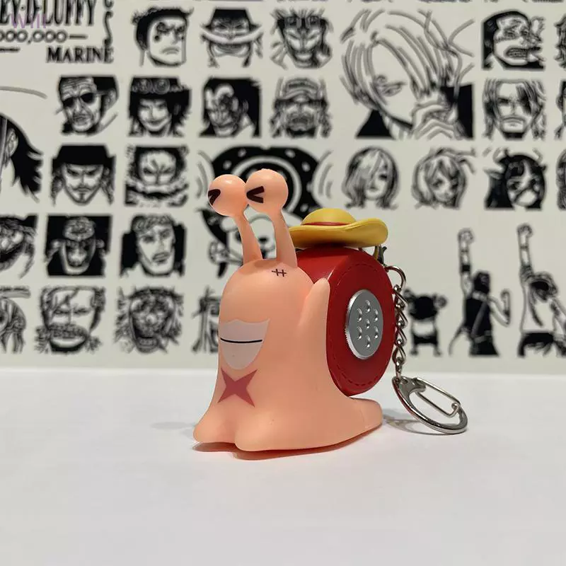 Anime One Piece Den Mushi Figura Pingente Chaveiro Boneca Ornamentos Dpressão Botão Gravável Brinquedo De Alto-Falante