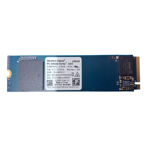Ssd De 256 Gb Nvme - Western Digital Pc Sn530 Azul-petróleo - Usado