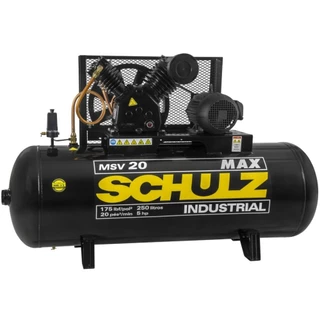 Compressor de ar 20 pés 250L 5 hp 175 libras Trifásico - Max MSV 20/250 Schulz em Oferta na Shopee