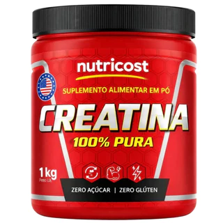 Creatina Pura Monohidratada Nutricost 1Kg Suplemento Alimentar em Pó