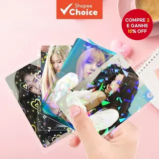 50pcs Mangas De Cartão Fotográfico De Coração Para Carregar Protetor De Internas Sem Selo Laser Filme Holográfico em Oferta na Shopee