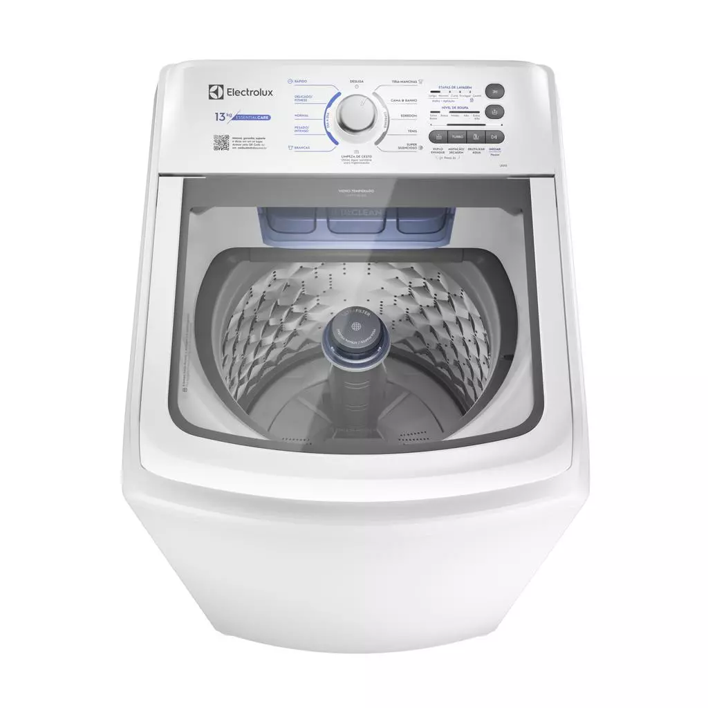 Máquina de Lavar Electrolux 13kg Branca Essential Care com Cesto Inox e...