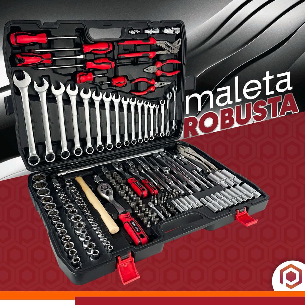 Maleta Jogo Ferramentas Completa 180 Peças Cromo Vánadio Pci