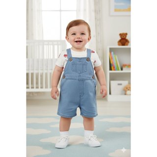 JARDINEIRA CARTER'S JEANS BEBE MENINO em Oferta na Shopee