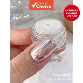 Pó de Unha Pérola 1 Caixa, Design de Unha de Noiva Casamento, Efeito Espelhado, Pó de Fada DIY (Espelho Luar Prateado), em Oferta na Shopee