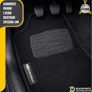 Jogo Tapete De Carpete Personalizado Chevrolet Luxo Preto