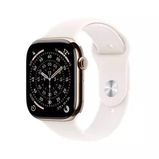 Apple Watch Series 11 GPS + Cellular - Caixa dourada de titânio – 46 mm - Pulseira esportiva blush-clara – P/M