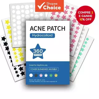 Adesivos para acne em forma de coração com estrelas, várias cores e tamanhos, ótimos para presentes. 360 peças. em Oferta na Shopee