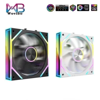 Wovibo 120mm Ventiladores ARGB RGB Cooler Ventilador PWM 4PIN Emenda Sem Fio 5V PC Caso Espelho Infinito