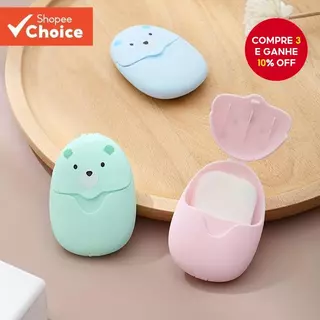 50 Peças Folha de Sabão Portátil para Viagem e Mãos Mini Fofo em Oferta na Shopee
