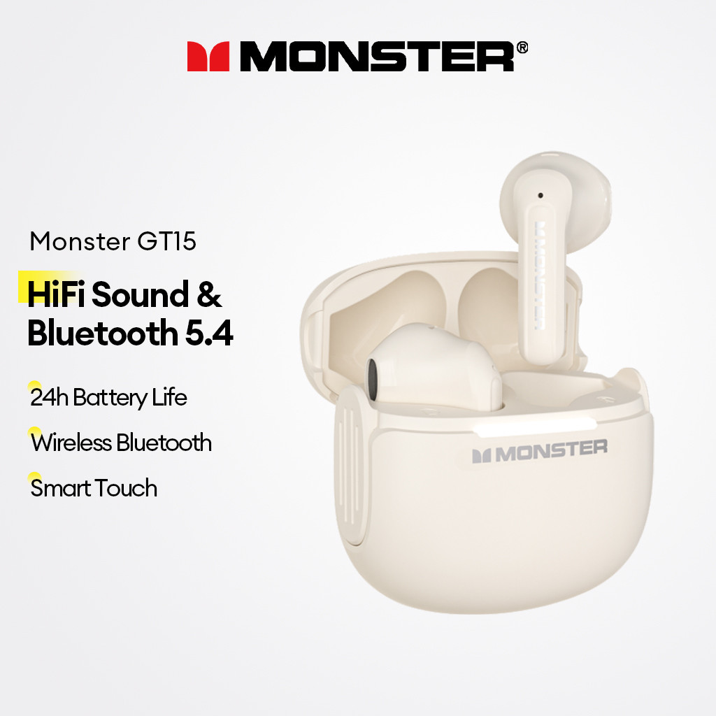 Monster GT15 Fones De Ouvido Bluetooth Sem Fio 5.4 Com Som HiFi E ...