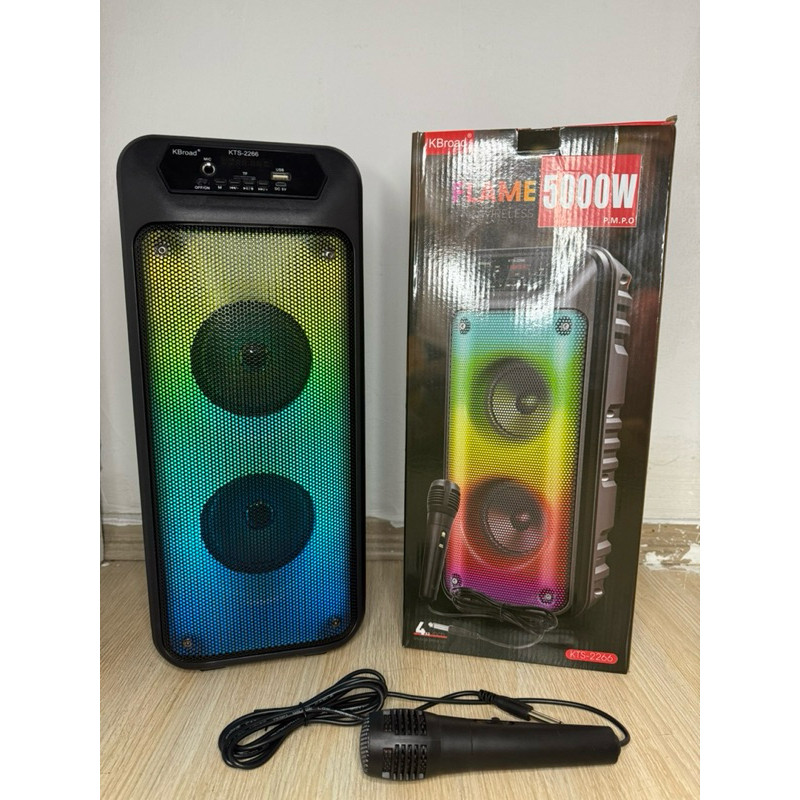 Caixa De Som grande 5000w pmpo 50cm Sem Fio Com Led RGB Portátil FM USB ...