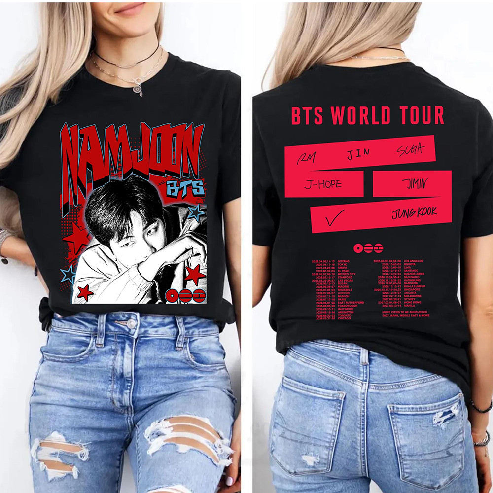 Camiseta Masculina Feminina Estampa J-Hope BTS World Turnê T-shirt