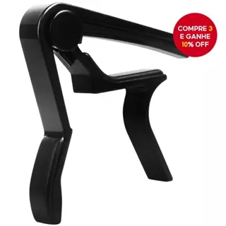 Capotraste para Guitarras Acústicas e Elétricas, Capos Unidão, Preto em Oferta na Shopee
