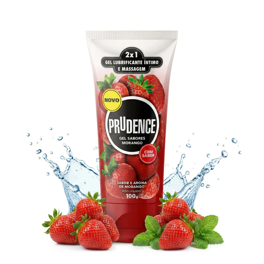 Lubricante Prudence Fresa Íntimo Comestible Gel 100g**