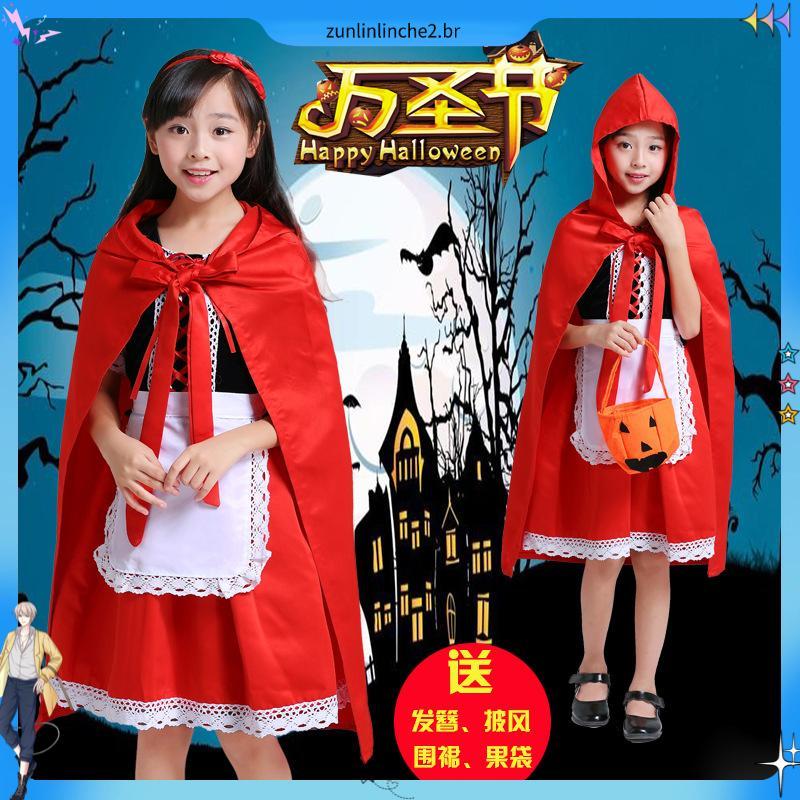 Chapeuzinho Vermelho Fantasia De Menina Infantil Halloween Conto De ...