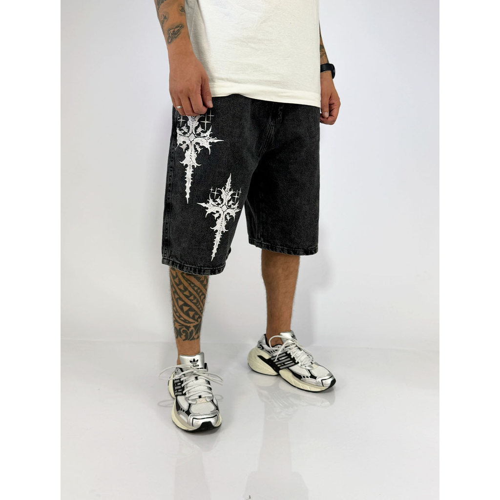 Bermuda Jeans Baggy Trip Side Cruz Old - Preto | Shopee Brasil