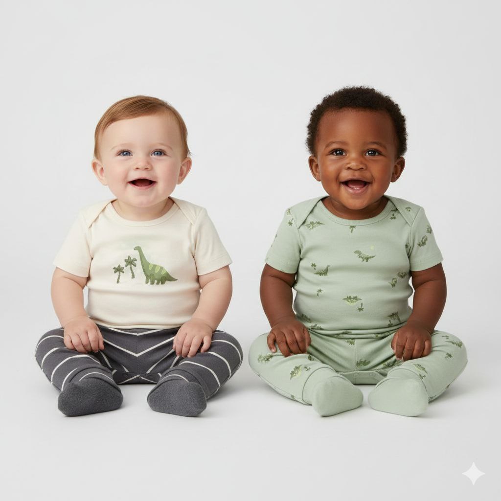 CONJUNTO BODY E CALÇA CARTER'S MENINO DINOSSAURO VERDE - 4 PEÇAS em Oferta na Shopee