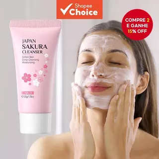 LAIKOU Japão Sakura Cleanser 50g Clareador Lavagem Facial Limpeza De Poros Cravos Profunda E Espuma Rica em Oferta na Shopee