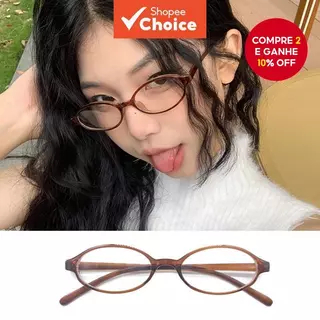 Y2K Anime Oval Óculos Vintage Armação Pequena Moda Para Homens Mulheres em Oferta na Shopee