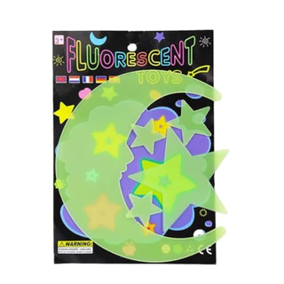 Kit Estrelas E Lua Fluorescentes Que Brilham no Escuro Decorativas para Teto e Parede - 1 Cartela Sortida