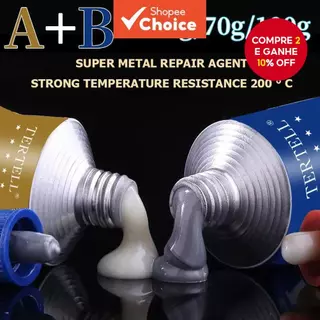 Pasta Adesiva AB Para Reparo De Metal , Cola Resistente Ao Calor Soldagem A Frio Aplicações Domésticas Industriais 70ml em Oferta na Shopee