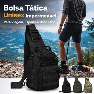 Bolsa Tática Transversal Unisex Peito e Ombro Impermeável para Viagem, Esporte e Uso Diário