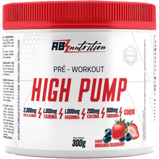 Pré Treino High Pump Morango c/ Blueberry 300g em Oferta na Shopee